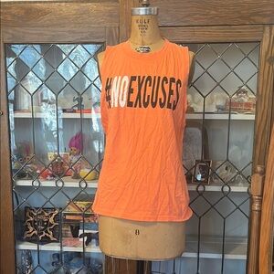 On Fire Orange #NOEXCUSES Muscle Tee